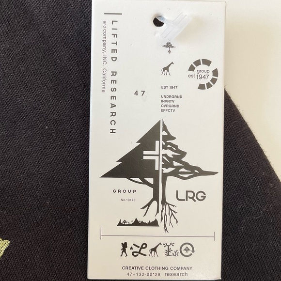 New LRG Lifted Research Group Black Short Sleeve Graphic Tee US New With Tags - Picture 5 of 8